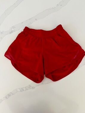 Women’s Red Athletic Shorts - Elastic Waist